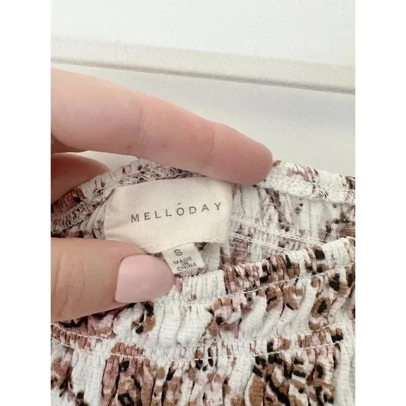 Nordtrom Meloday Paisley Print Puff Sleeve Top with Smocking - Picture 5 of 10